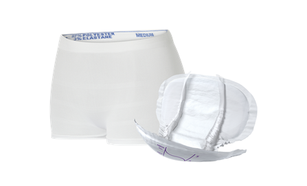 Two-Piece System - fixation pants combined with a shaped pad.